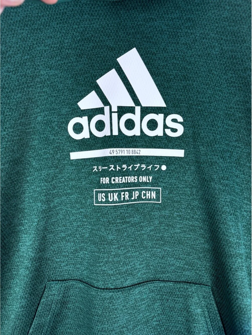 Adidas Climawarm Green Graphic Hoodie Mens Size Large Athletic Sports Sweatshirt